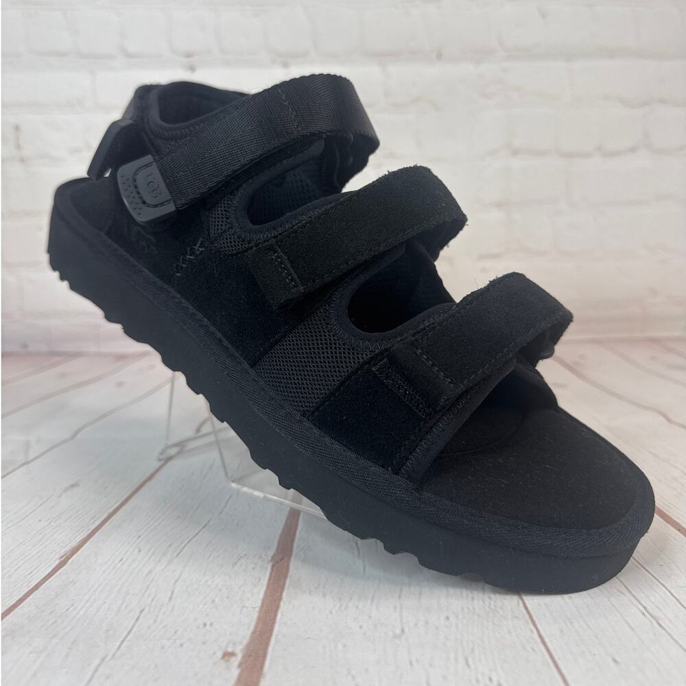 Ugg Goldencoast Multistrap Black Suede Sandals Mens Size 13 (S/N 1153095)